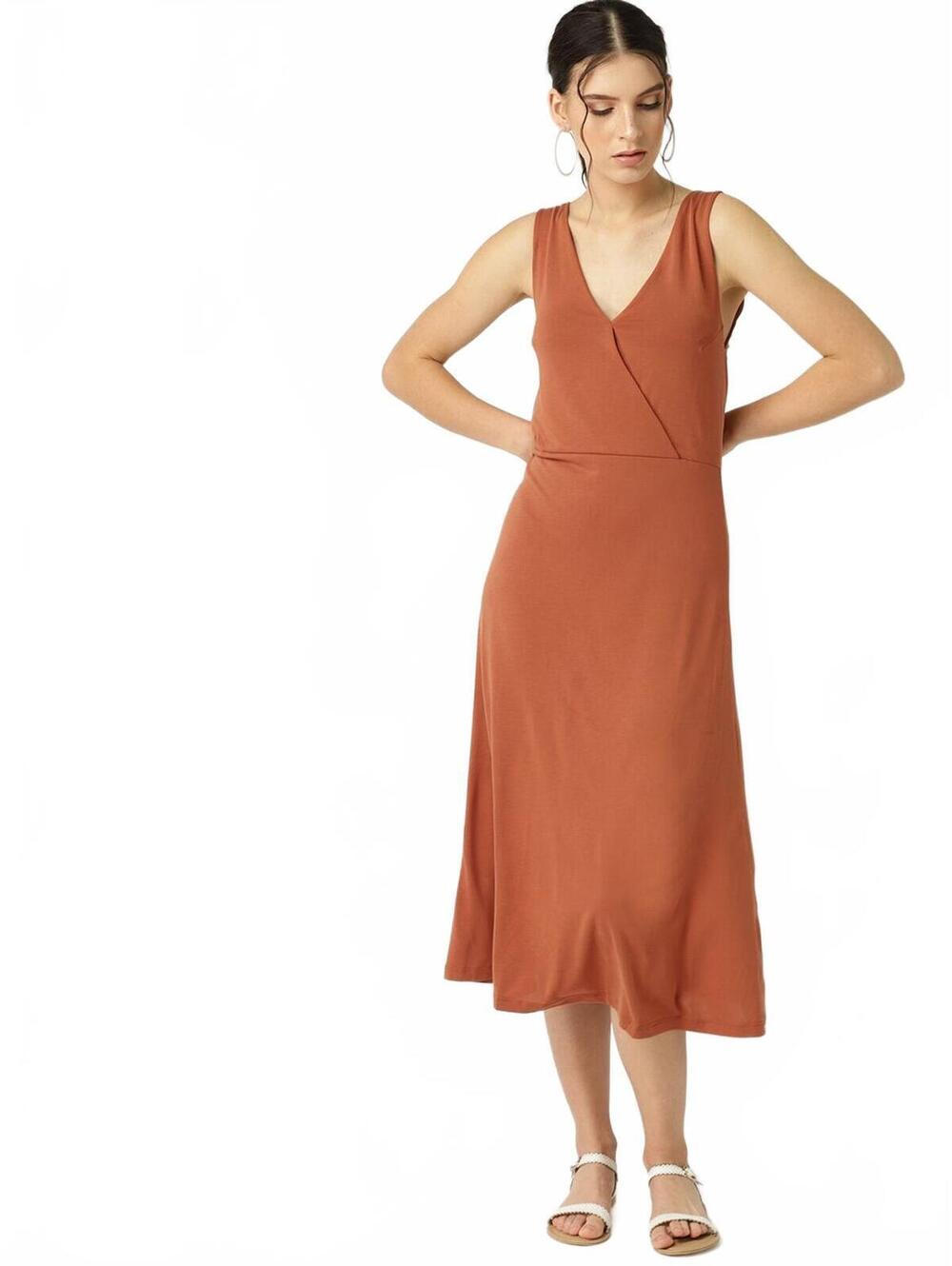 Mango rusty midi dress women's size 4 NWT